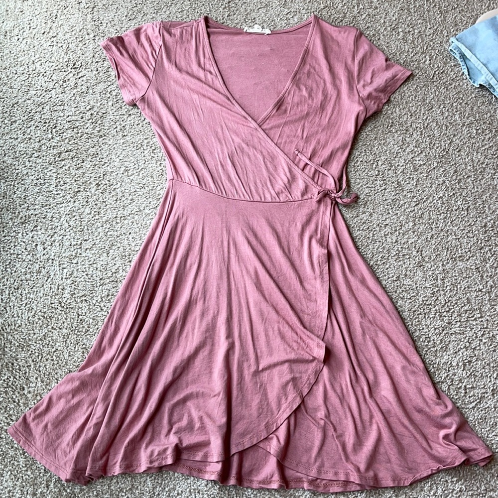 Small coral skater dress.